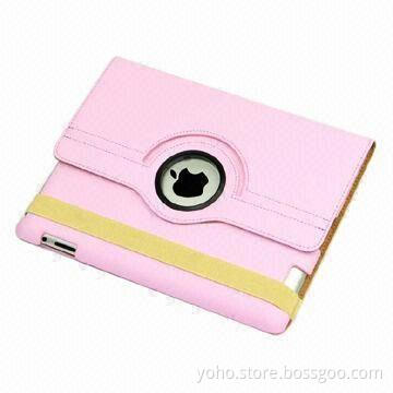 Light Pink 360 Degrees Case for iPad 2 and iPad 3, Supports Auto-on/Off Feature